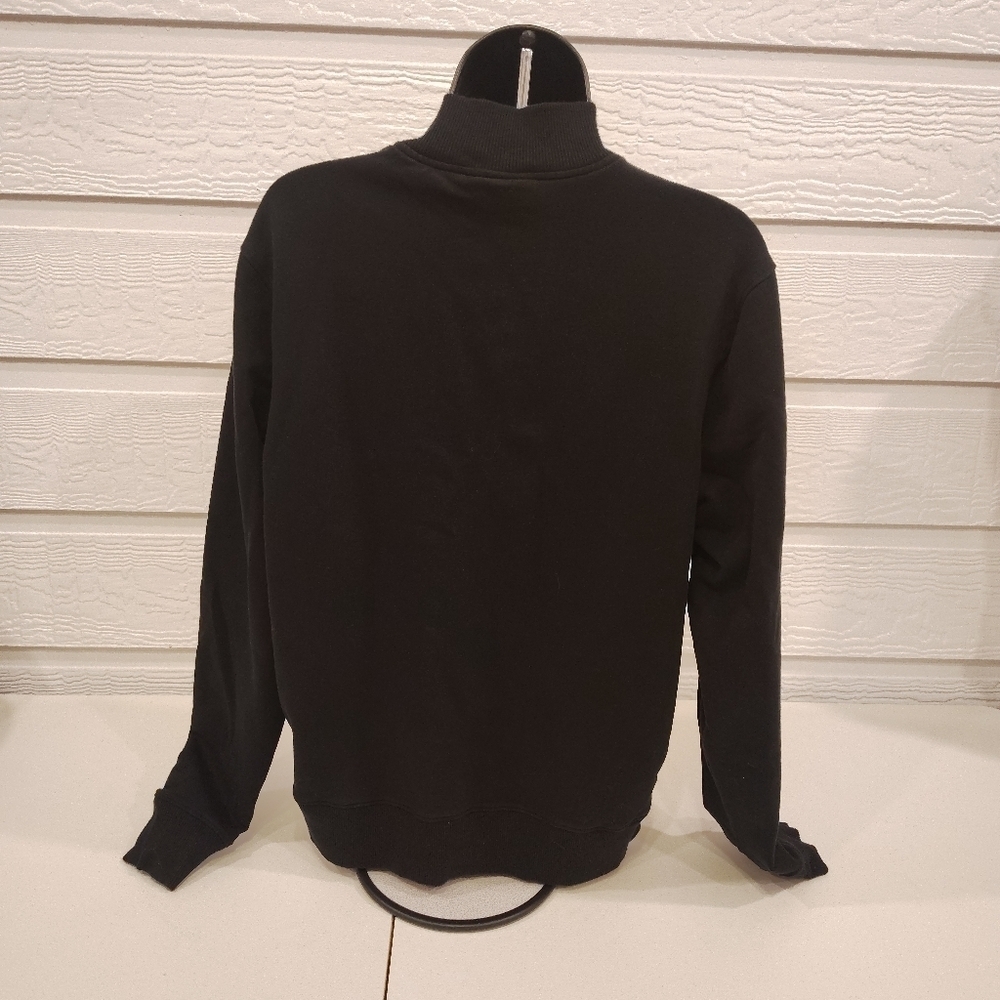 Michael Kors Sweatshirt Zipped Jacket Women's Medium Black 2 Upper Patch Pockets - Picture 4 of 8